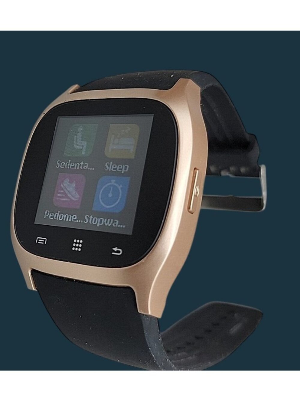 iTOUCH Classic Smartwatch Gold Case Black Silicone Band Model 3360 Tested Works - Picture 3 of 16